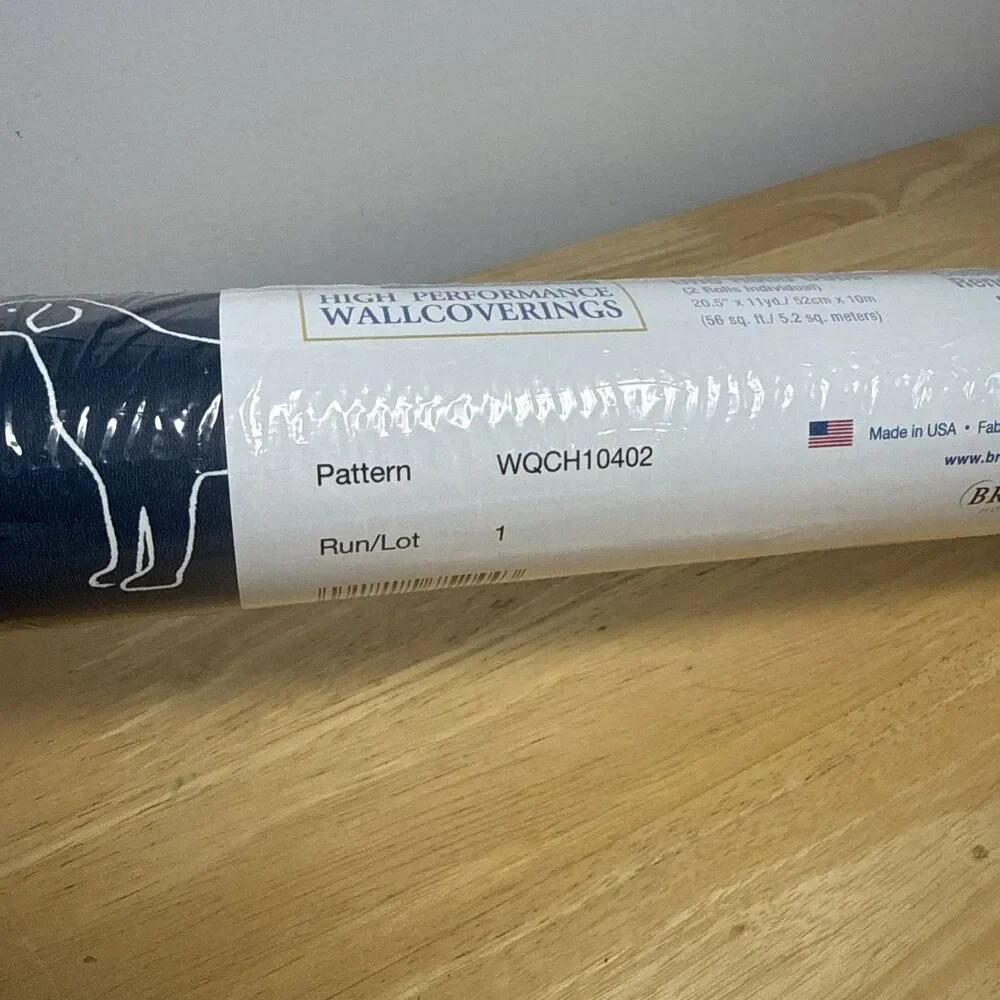 Chesapeake Wallcovering 20.5 x 11 WQCH10402 Dark Blue Dog Labrador Brewster Home